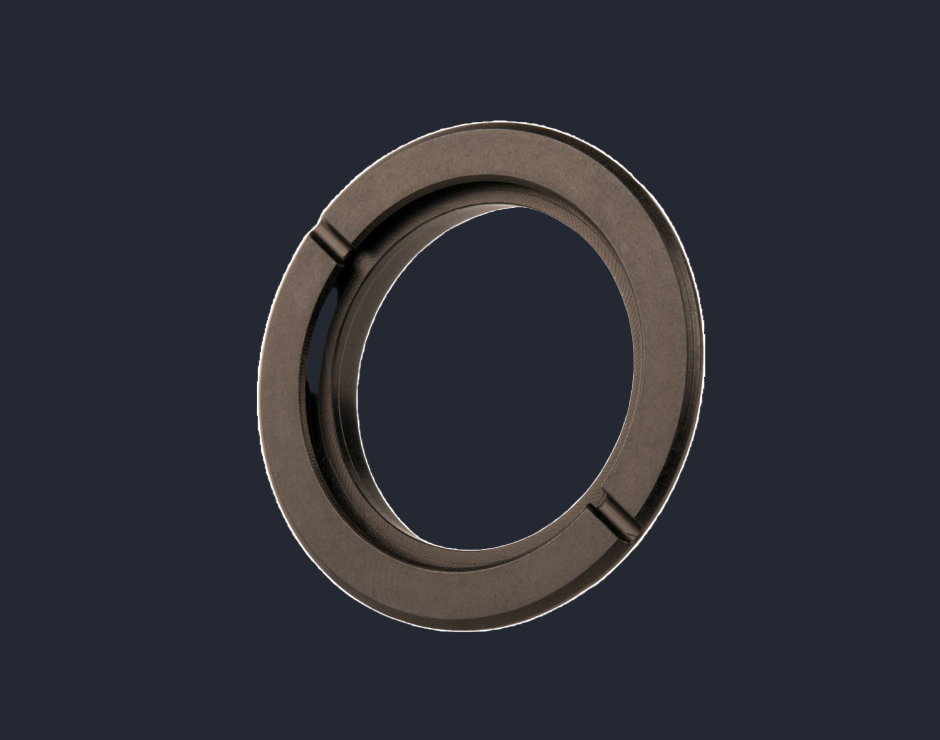 Metallic ring on a white background