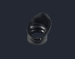 Black rubber grommet on a white background