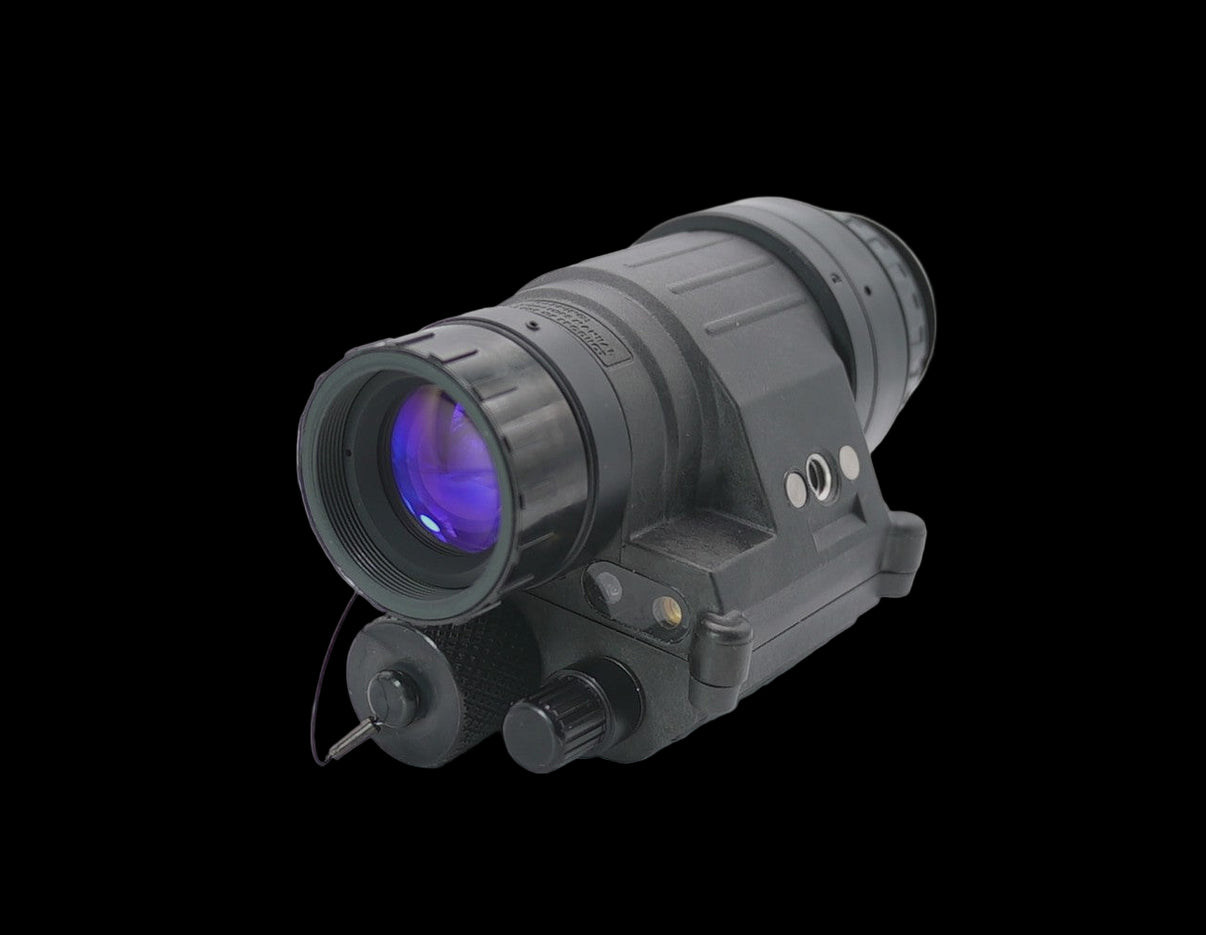 Black night vision device on a gray background