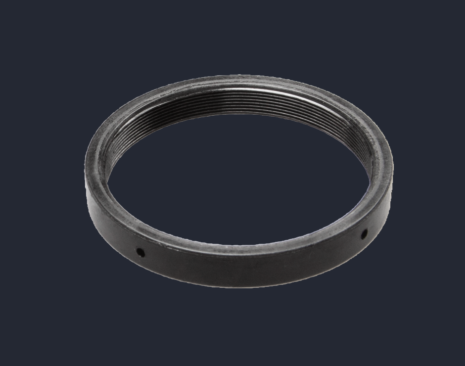 Black metal ring on a white background